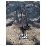 Snow shoveling rakes