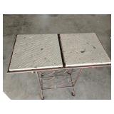 Wine holder table W. 26.5 in., D 13 in., H 29 in.