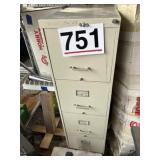 Five drawer metal filing cabinet