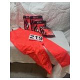 5 medium plastic bib trousers