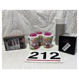 Coin counter make up brush cleaner spray bottle.