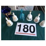 Bells and colbalt holder w/ brass stand