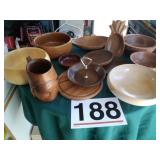 Wooden bowls and serving dishes