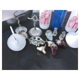 Trinkets,  candles,  tin box