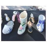 Box of glass decorative shoes