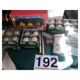 Christmas Village 12 pc, ornaments, candles,