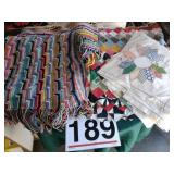 Quilts - 1 unfinished and afghans