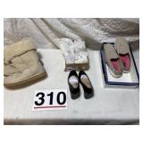 Boot size 9, black shoes, size 6, sketchers size