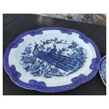 Decorative blue and white platters