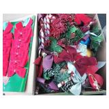 Christmas balls, ribbon, etc