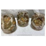 3 cracked glass fall tumblers