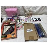 Toys. Blulu, erasers, radio & winsor & newton ink