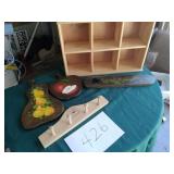 Wooden wall hangings and shadowbox/storage