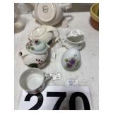 Cramic egg, skyline cream & sugar,  vintage