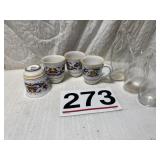 4 cups made in Italy miscellaneous glass