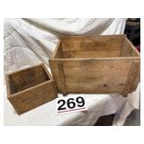 Two wooden boxes 24 x 16 , one small box
