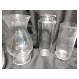 5 glass vases