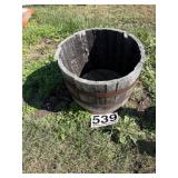 Outdoor half barrel wooden