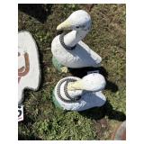 One pair of concrete geese heavy