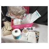 Sewing books, knitted cords, patterns. Cotton,