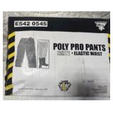 Poly pro pants white elastic waist 50 pants per