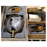 Baldwin towel rings - 2 and robe hooks - 2