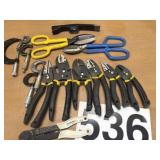 10 snips flyers cutters, etc.