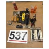 Chisels, plane, levels, etc.