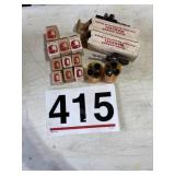 Assorted drill bits and attachements.