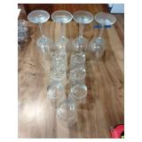 Small glasses and wine glasses