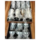 Vintage gold-plated goblet and solid wood box