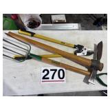 Assorted gardening tools