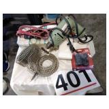 Rockwell 1/4 " drill, plastic blocks, nail gun