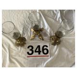 Gold plated candle holder.