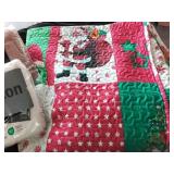 Queen sheet, twin sheet, Santa quilt