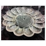 Crystal glasses and platter