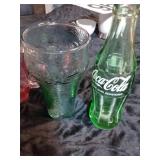 Coca-Cola bottle and glass