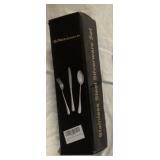 Stainless steel silverware set.