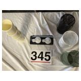 Cups, over the shoulder cooler, lids, & candle