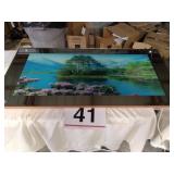 Mirrored, lighted wall hanging - 39 x 19 - some