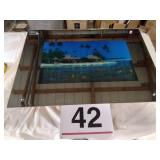 Mirrored, lighted wall hanging - 25.5 x 18.5