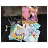 River stones, cards and bags, socks slippers, etc