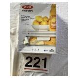 Refrigerator under-shelf drawer.