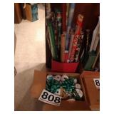 Christmas gift wrap and bows