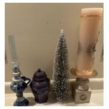 Small blue dragon lantern 22 inch candle with