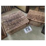 Wicker lidded baskets