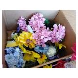 2 boxes of faux flowers