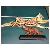 Leopard and bear wall hangers