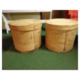 2 wooden cheese boxes