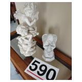 Music cherub and praying angel